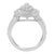 Contemporary .925 Sterling Silver 1.0 Cttw Round & Baguette-Cut Diamond Marquise-Shaped Cluster Triple Stepped Halo Cocktail Fashion Ring - Size 6-1/2 For Sale - Image 3 of 7