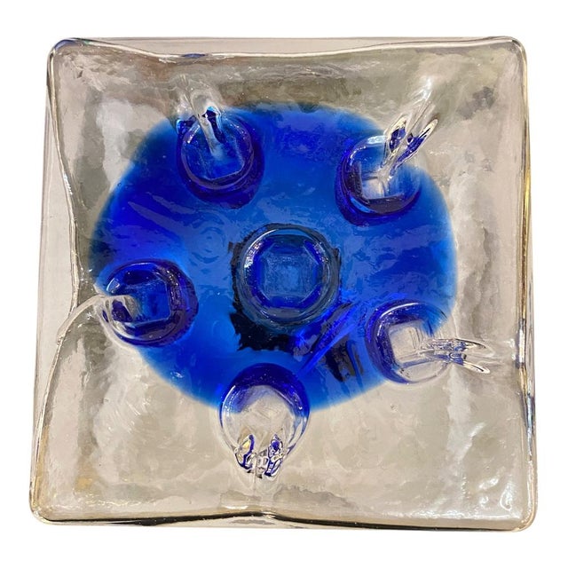 Blue Murano Cubic Lamps by Gaetano Sciolari for Mazzega, 1970s, Set of 2 For Sale - Image 6 of 7