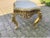 This elegant 1980s French Louis XVI–style coffee table combines a finely carved solid beechwood frame with a warm antique-...