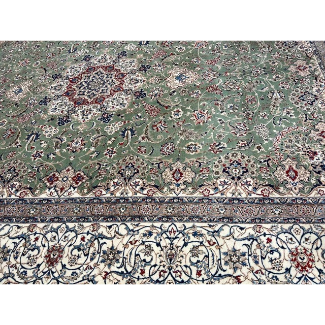 Pasargad Persian Nain Handmade Hand-Knotted Habibian Design - 8′4″ × 11′7″ For Sale In Washington DC - Image 6 of 8