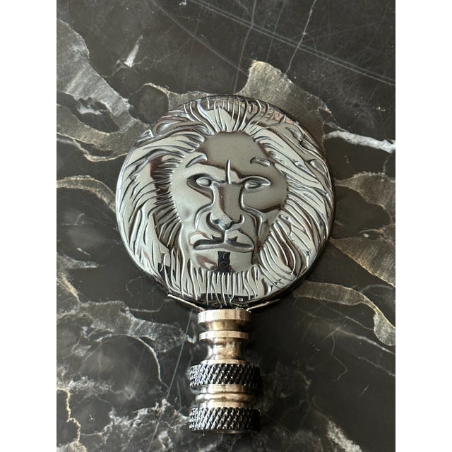Gray Hematite Lion Lamp Finial For Sale - Image 8 of 9