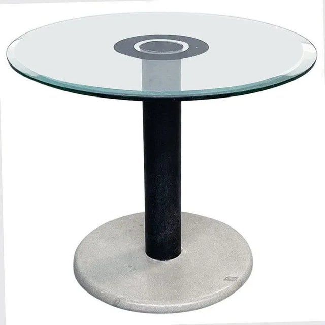 Italian Modern Coffee Table in Green Glass, Black Metal and Grey Stone, 1980s For Sale - Image 12 of 12