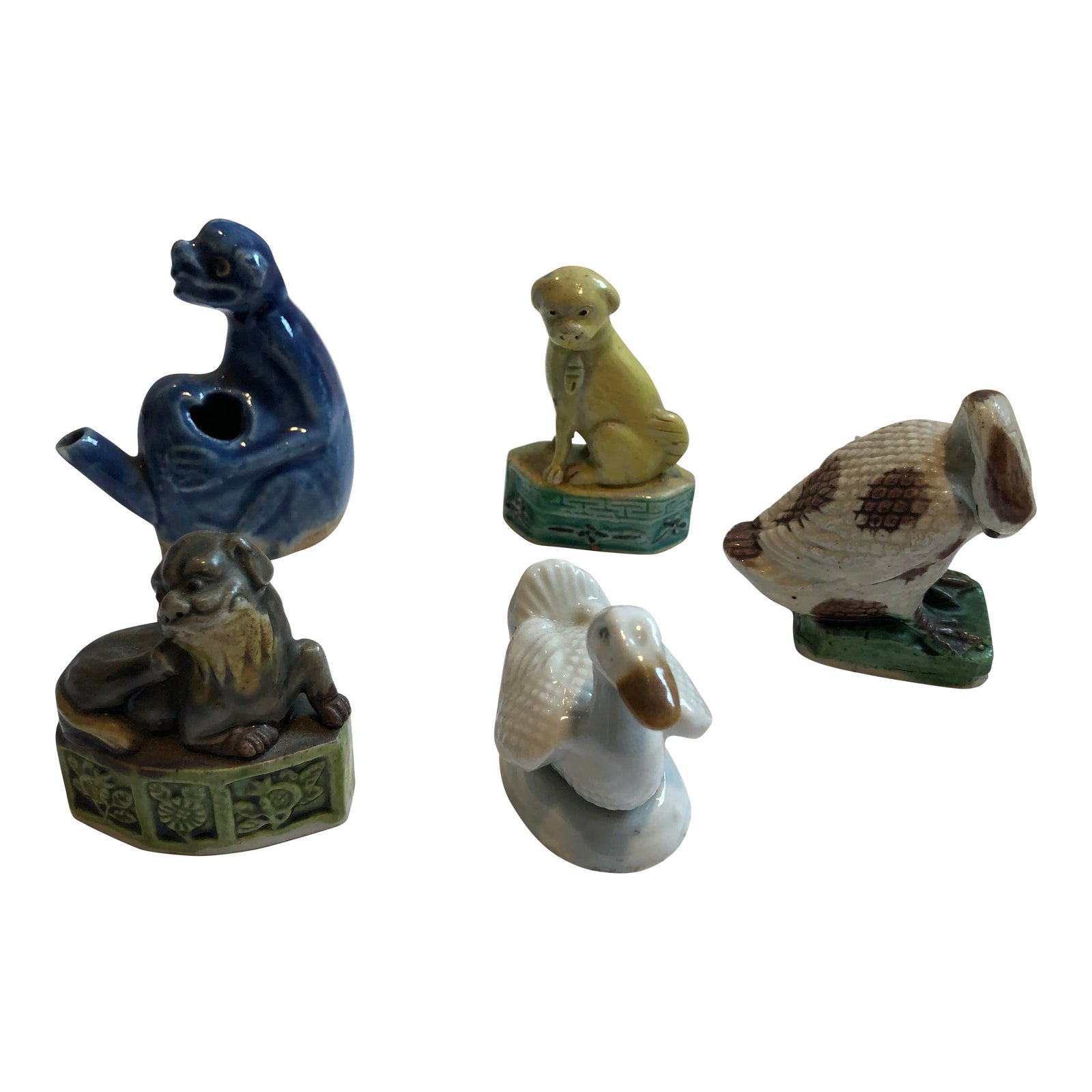 Mid 19th Century Antique Chinese Animal Figurines Set of 5 Chairish