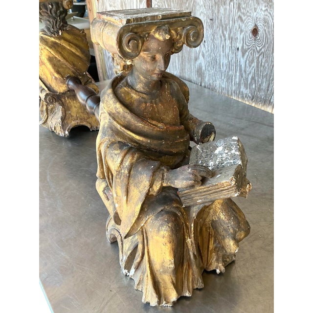 Vintage Boho Carved Angel Coffee Table For Sale - Image 10 of 12