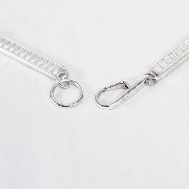 Signed Modern Christofle 38" Sterling Silver Rope Length Link Necklace For Sale - Image 14 of 15