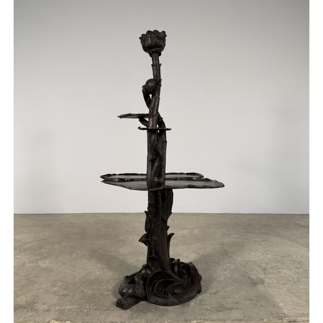 Monumental Bronze Lotus Fountain Sculpture, 58” H – Multi-Tier Botanical Form For Sale - Image 13 of 14