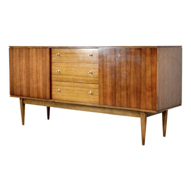 Mid-Century British Walnut and Brass Sideboard from Wrighton, 1960s For Sale