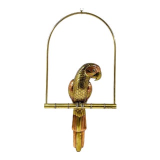 Sergio Bustamante Brass & Copper Parrot For Sale