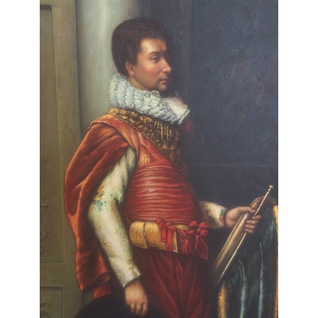 Painting is a well executed reproduction oil on canvas. It is framed in a ornate high-quality Guildwood frame.Original...