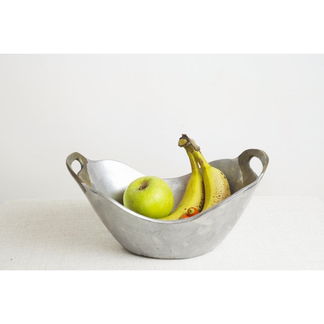 Spanish Brutalist Aluminum Brass Ardisur Bowl, 1970s, in Very Good conditions. Designed 1970 to 1979 This piece has an...