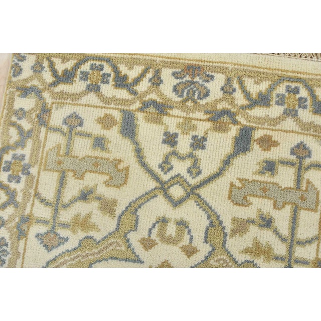 Oushak Runner 2’7” X 7’11” Ivory Wool Tribal Hand-Knotted Oriental Rug For Sale In Philadelphia - Image 6 of 12
