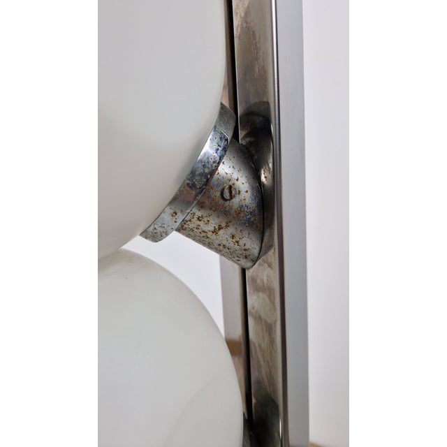 Silver Model P440 Floor Lamp in Opal Glass and Metal from Lumi, 1970s For Sale - Image 8 of 16