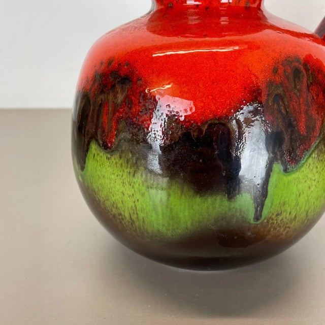 German Pottery Fat Lava Vases Multi-Color from Scheurich, 1970s, Set of 2 For Sale - Image 6 of 18