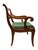 Neoclassical Revival Chair with Green Leather Seat For Sale - Image 3 of 7