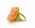 Late 20th Century Carved Coral Cameo 18k Yellow Gold Ring, Size 4 For Sale - Image 5 of 8