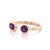 Contemporary Amethyst Two Stone Ring | Dainty Purple Gemstone Open Cuff Ring | 18k Gold Plated Stacking Ring | Gift for Her Us 7 For Sale - Image 3 of 3