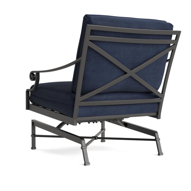 Not Yet Made - Made To Order Brown Jordan Venetian Motion Lounge Chair, Textured Pewter frame with Fusion Neptune fabric For Sale - Image 5 of 11