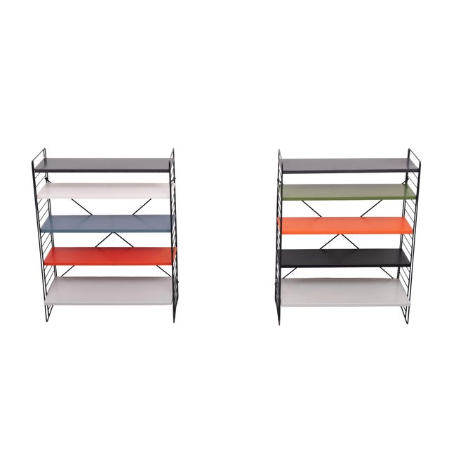 Metal free standing Shelving racks.Design by Adriaan Dekker for Tomado. 1960s Holland. So typical 1960s Flower Power. All...
