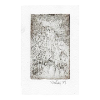 1987 John Bradley Mountain Etching For Sale