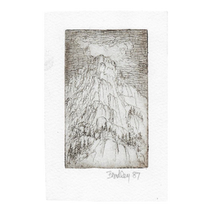 1987 John Bradley Mountain Etching