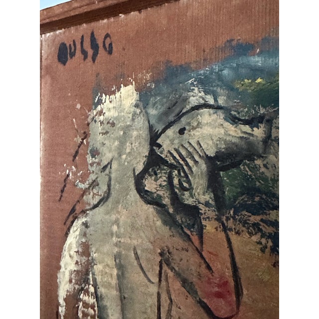 Modern Leon d'Usseau (Dusso), Modernist Art Painting of Nudes, California Early Modern Art Painting on Board For Sale - Image 3 of 7