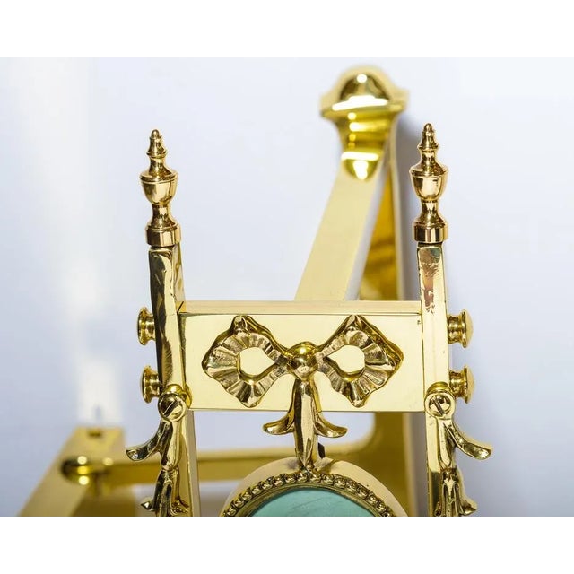 Antique English Brass & Wedgwood Fireplace Fender, 19th C. Regency For Sale - Image 12 of 13