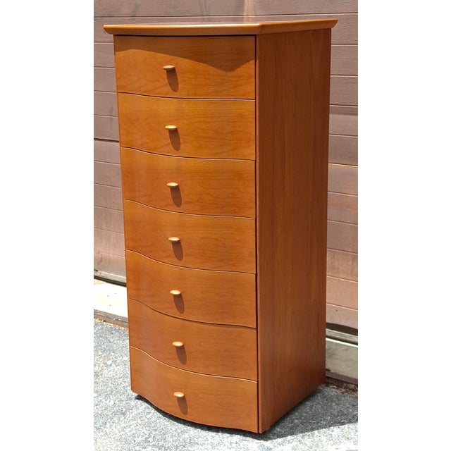 Wood Late 20th Century Scandinavian Modern Style Italian Cherry Osiery Lingerie Chest of Drawers For Sale - Image 7 of 12