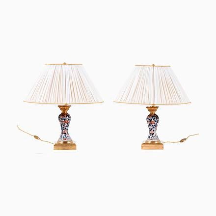 Antique Imari Porcelain Lamps, Set of 2 For Sale - Image 12 of 12