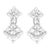 Contemporary 14K White Gold 1 cttw Double Diamond Stud Earrings (H-I Clarity, SI2-I1 Color) For Sale - Image 3 of 5