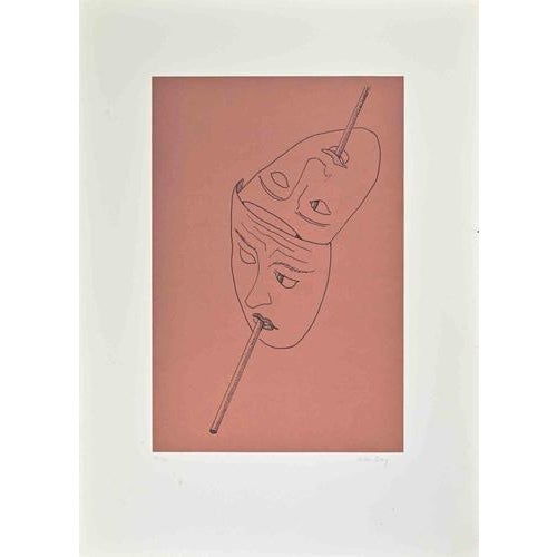 Modern Man Ray, The Six Visible Masks, 1970s, Lithograph For Sale - Image 3 of 3