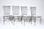 Set of Four Gothic Modern Black Iron & Off White detachable Leather Seat Chairs, circa 1980's. Featuring sturdy black...