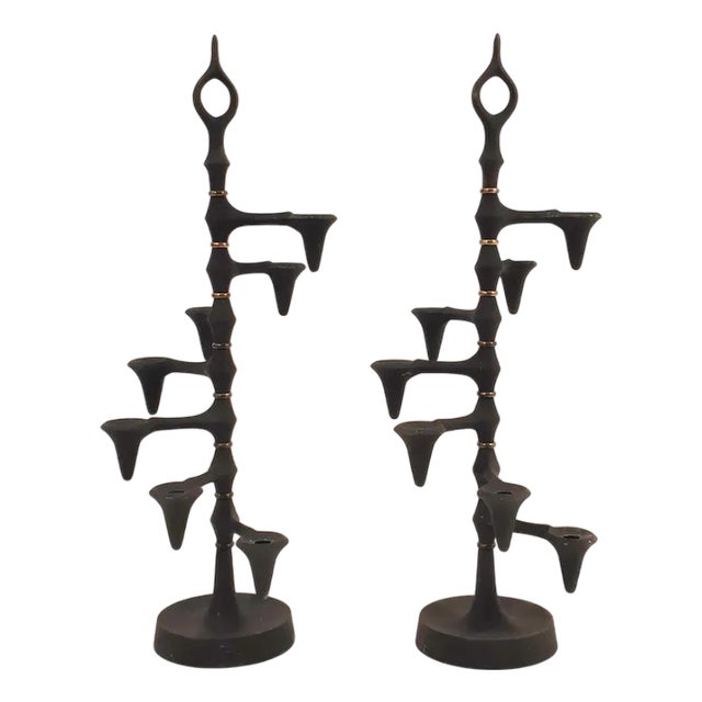 Danish Candelabras by Jens Harald Quistgaard for Dansk Design, 1960s, Set of 2 For Sale