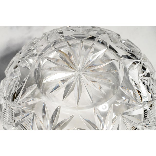 Brilliant Antique Cut Crystal Powder Jar Sterling Silver Lid Edwardian Vanity Jewelry Box Luxury Home Decor For Sale - Image 15 of 15