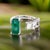 Natural Emerald Sapphire Ring Size 6.5 14k W Gold 4.95 TCW Certified For Sale - Image 13 of 13