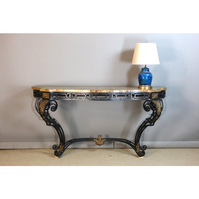Large Wrought Iron Console Table, 1940s For Sale - Image 7 of 14
