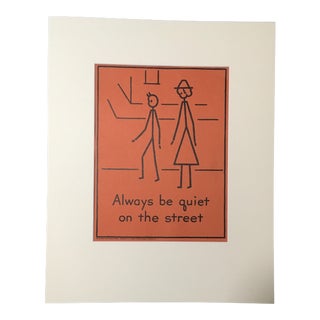 1940s "Good Manners" Double-Sided Stick Figure Poster For Sale