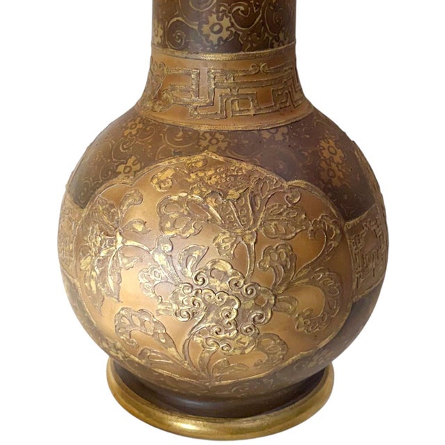 1920s Japanese Nippon Vase as a Lamp For Sale - Image 4 of 18