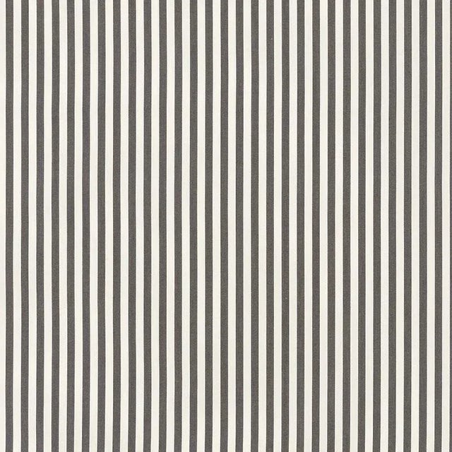 Sample - Schumacher Brigitte Stripe Fabric in Charcoal For Sale