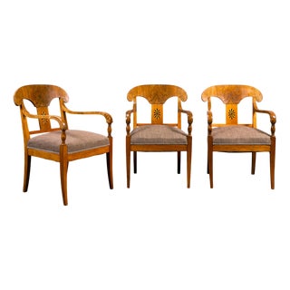 Biedermeier Style Chairs, Early 20th Century, Set of 3 For Sale