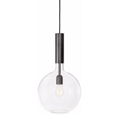 Rosdala Black Steel Clear Glass Hanging Lamp by Sabina Grubbeson for Konsthantverk For Sale - Image 4 of 5