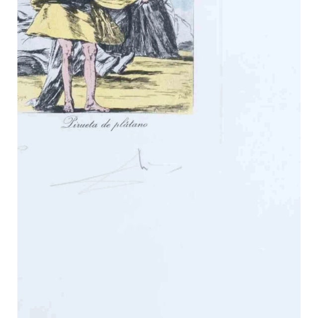 After Salvador Dalì, Pirueta de Plátano, Drypoint and Collotype For Sale - Image 3 of 4