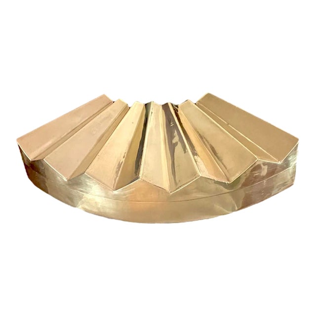 Vintage Large Postmodern Brass Eventail / Fan Box For Sale