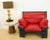 1980s Red and Black Leather Down-Filled Lounge Chair | Made in Italy For Sale In Fayetteville, AR - Image 6 of 6