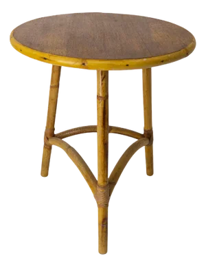 Mid-Century French Modern Rattan Side Table, 1950