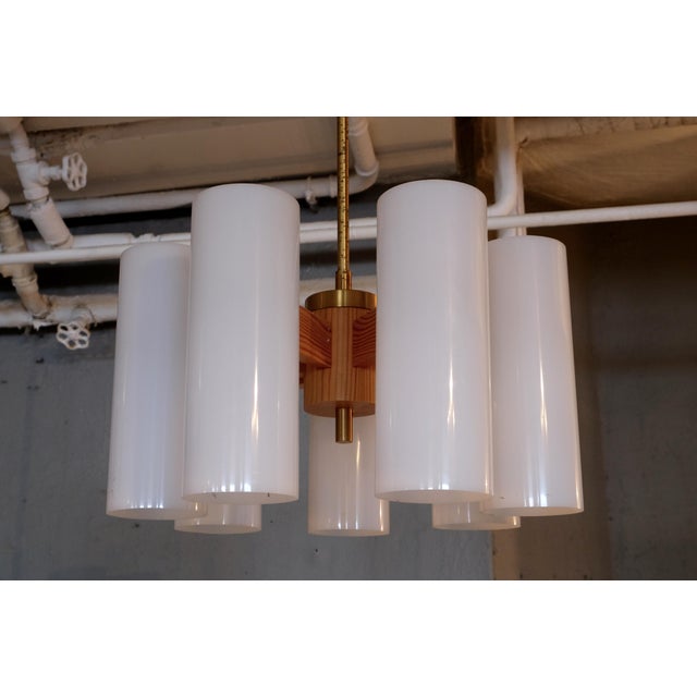 Gold 8 pendants by Uno & Östen Kristiansson for Luxus, 1960s For Sale - Image 8 of 8