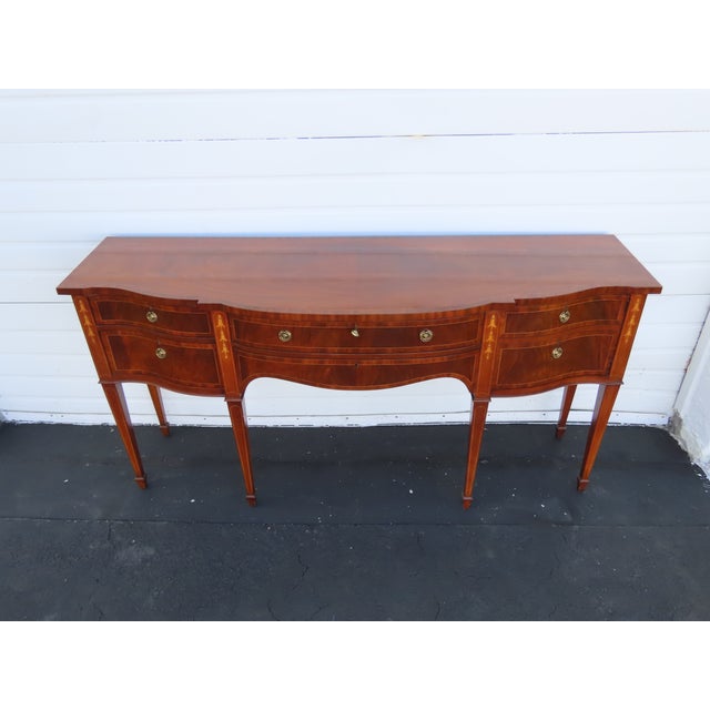 Karges Hepplewhite Style Inlay Long Sideboard Credenza Bathroom Vanity 6568 For Sale - Image 10 of 18