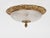 French 1960s Spanish Brass & Frosted Glass Flush Mount Fixture For Sale - Image 3 of 8