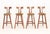 Set of Four Mid-Century Modern Mahogany Leopard Print Mohair Bar Stools, on four tapered legs. 45" H x 17" W x 19.75" D;...