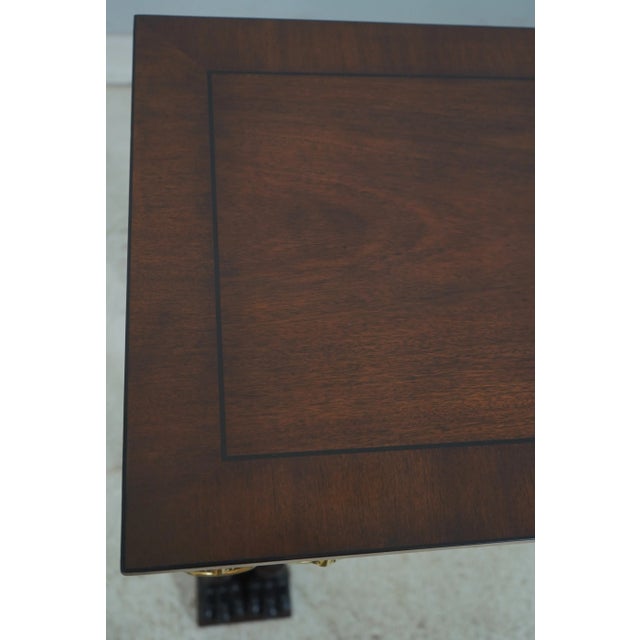 Brown Baker Neoclassical Mahogany Console Table W. Paw Feet For Sale - Image 8 of 12