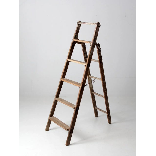 Mid 20th Century Vintage Wooden Ladder For Sale - Image 5 of 12